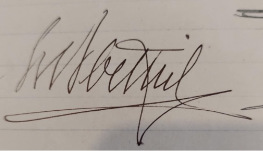 Fragment statutu z podpisami pierwszego zarządu „Leśmierza”