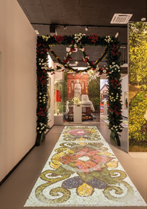 Detal florystyczny – wzór „dywanu kwiatowego” przygotowany do ekspozycji w muzeum