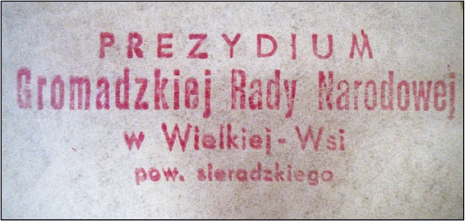 Pieczęć Prezydium GRN w Wielkiej Wsi