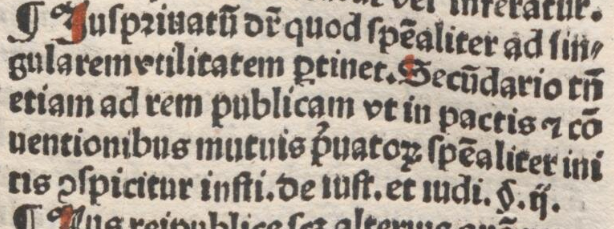 Treść łacińskiego hasła "Ius privatum" ze starodruku Vocabularius iuris utriusque wydanego w 1483 r.