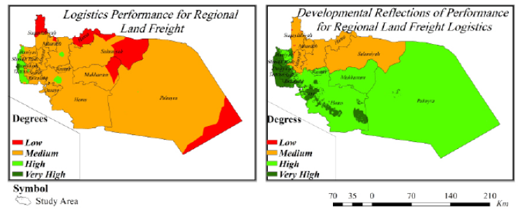 Maps showing results of sensitivity analysis using equal weights.