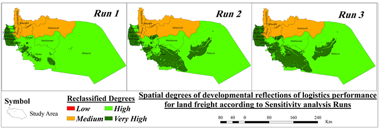 Maps of developmental reflections from sensitivity analysis with exchanged weights.