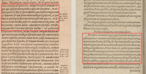 Rysunek 7. Porównanie: De iusta Reipublicae..., s. 49 (lewa strona) i A. Gwagnin, Rerum Polonicarum tomi tres, Franfkurt 1584, s. 286 (prawa strona)