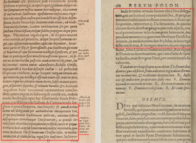 Rysunek 9. Porównanie: De iusta Reipublicae..., s. 49 (lewa strona) i A. Gwagnin, Rerum Polonicarum tomi tres, s. 288 (prawa strona)
