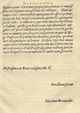 Ilustracja 1. Pierwsza i ostatnia (trzecia) stronica listu dedykacyjnego Marcina Broniowskiego