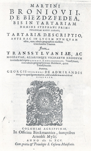 Ilustracja 3. Strona tytułowa pierwszej edycji Tartariae descriptio (Kolonia 1595)