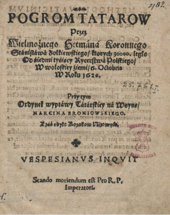 Ilustracja 7. Strona tytułowa tekstu okolicznościowego zawierającego polski przekład fragmentów dzieła Broniowskiego