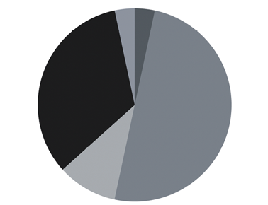 Diagramme circulaire de la fréquence des mots italiens par rapport à l’accent tonique selon Canepari