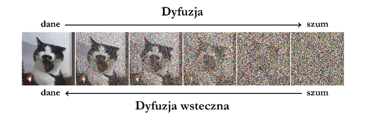 Rys. 1. Schematyczne przedstawienie sposobu działania algorytmów dyfuzyjnych
