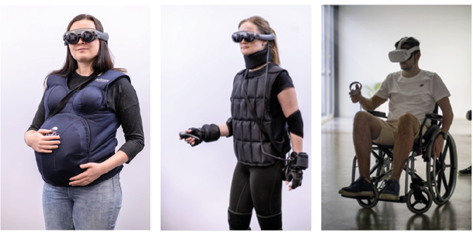 Rys. 2. Symulatory kondycji fizycznej (wykorzystane w celu pogłębienia doświadczenia użytkowników VR) (za: Zwoliński i in. 2023)