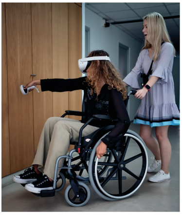 Rys. 5. Testowanie ćwiczenia „Użytkownik wózka inwalidzkiego” (za: Raposo i in. 2023)