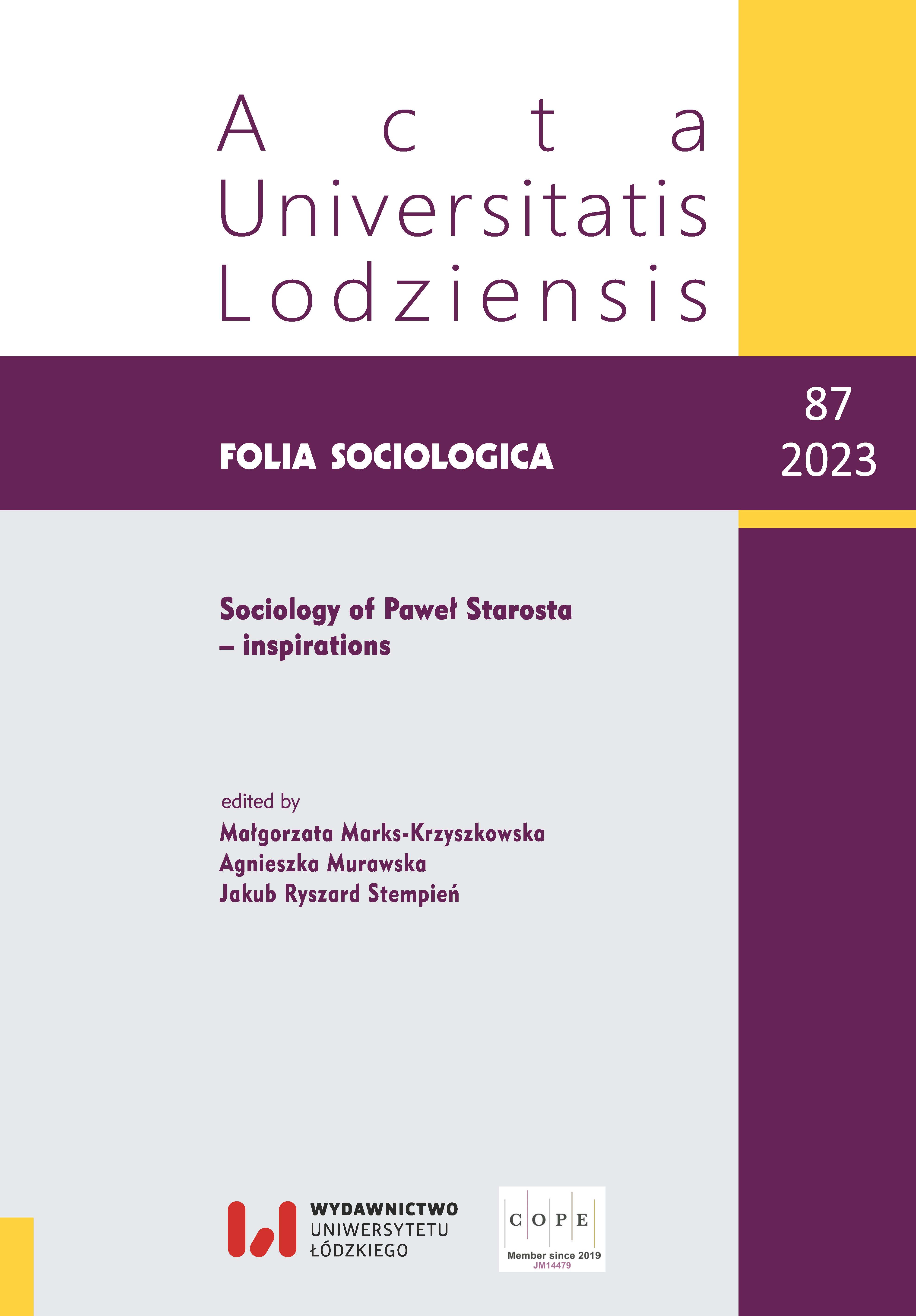 					Pokaż  Nr 87 (2023): Sociology of Paweł Starosta – inspirations
				