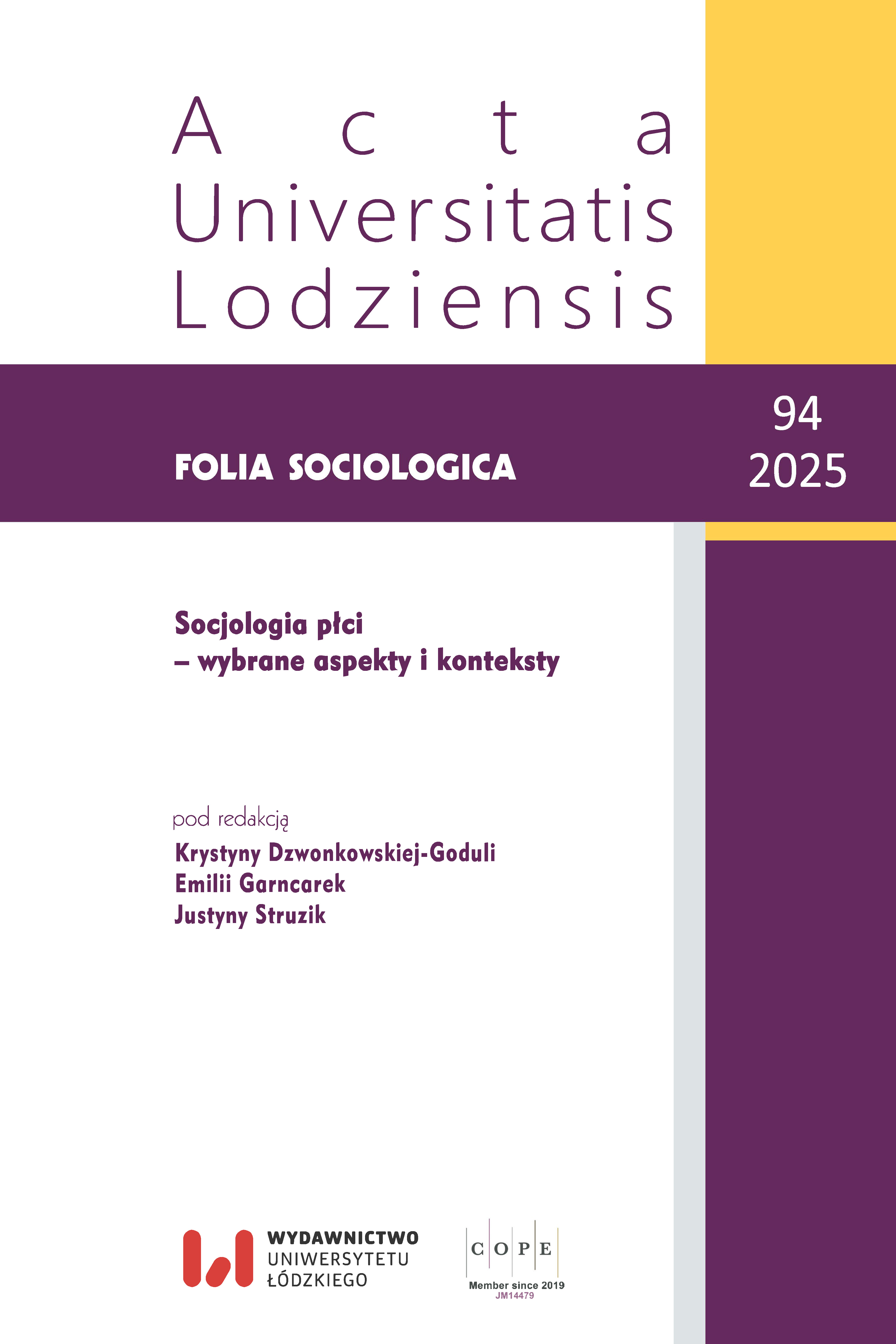 					Pokaż  Nr 94 (2025): Socjologia płci – wybrane aspekty i konteksty
				