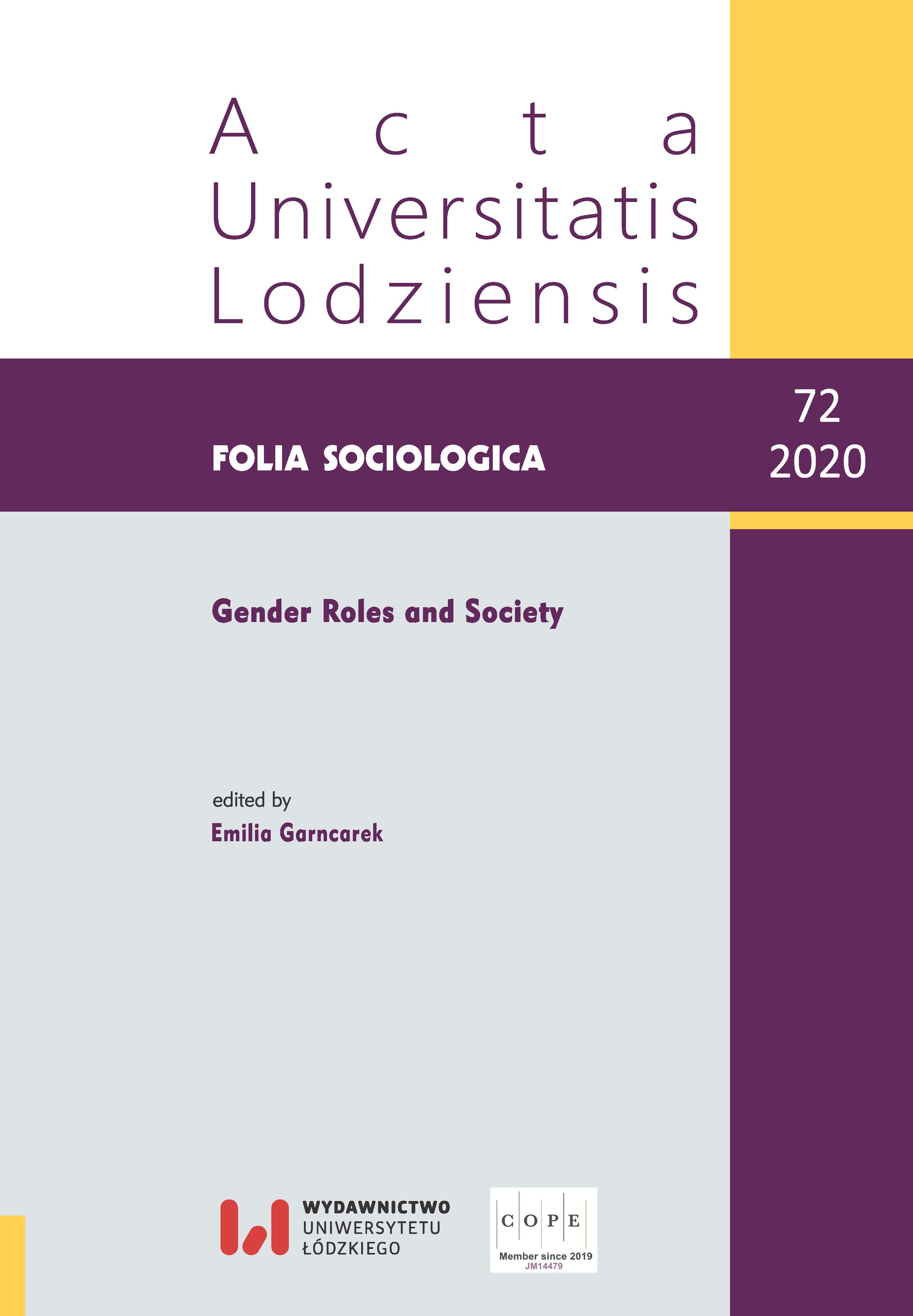 					Pokaż  Nr 72 (2020): Gender Roles and Society
				