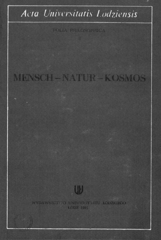 					Pokaż  Nr 8 (1991): Mensch-Natur-Kosmos
				