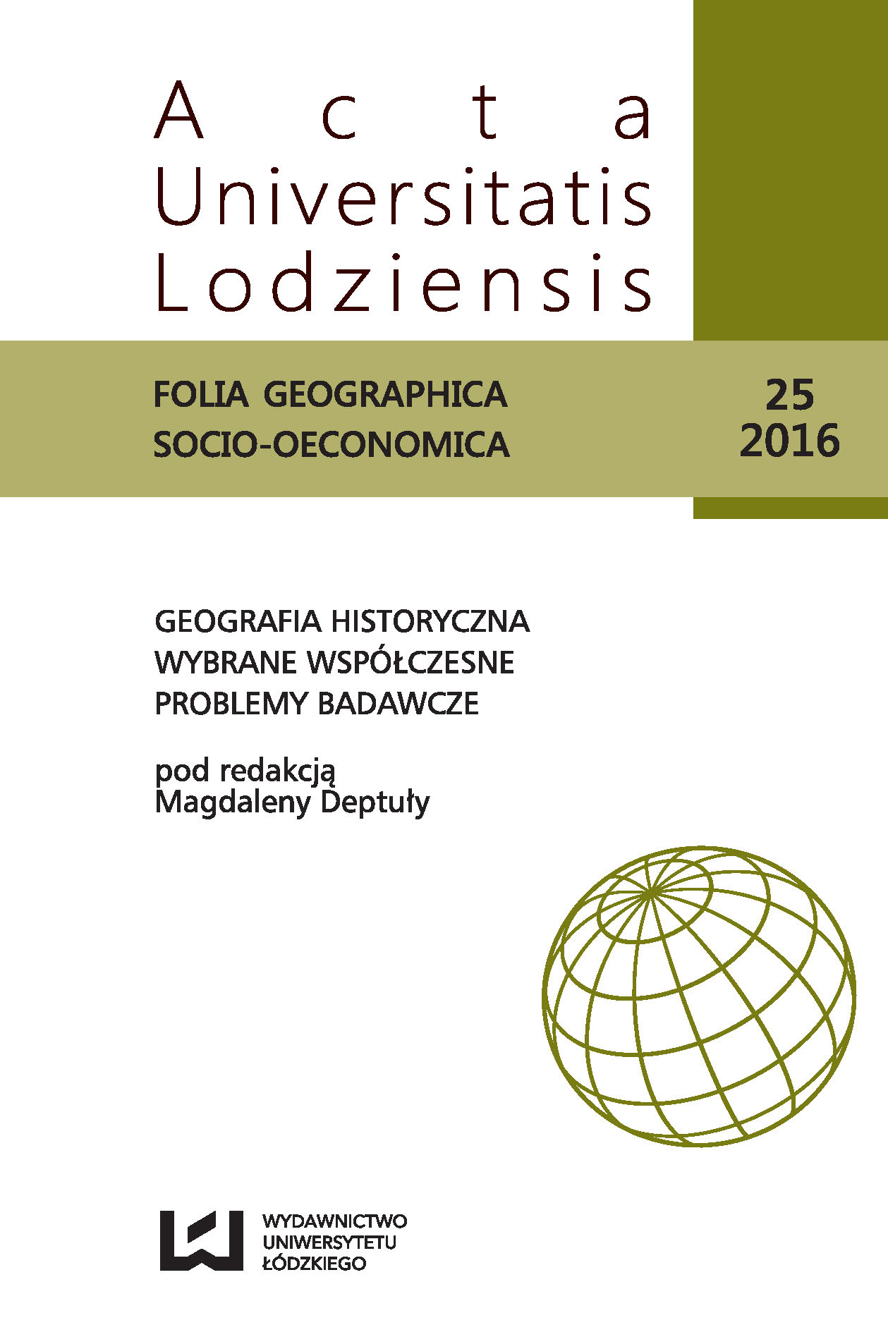 					Pokaż  Nr 25 (2016): Geografia historyczna. Wybrane współczesne problemy badawcze
				