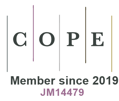 Logo of the Committee on Publication Ethics (COPE), featuring the journal's membership identifier: JM14479. Clicking this graphic will take you to the journal's page on the COPE website.